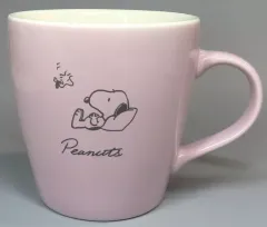 【中古】マグカップ･湯のみ スヌーピー＆ウッドストック(寝そべり/ピンク) マグカップ「PEANUTS(SNOOPY)」