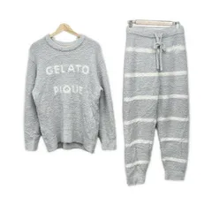 gelato pique(ジェラートピケ) レディースパンツセットアップ レディース美品  - ライトグレー×白