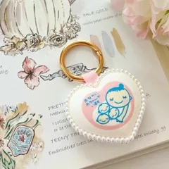 再販多数♡人気アイテム♡三つ子♡みつご♡三つ子用マタニティマーク♡ハート型マタニティマーク♡マタニティキーホルダー♡マタニティマーク♡ハート♡チェック♡可愛い♡妊婦♡ギフト♡懐妊祝い♡両面仕様♡パール♡プチギフト♡プレゼント