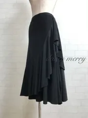 新品　ミディアム丈　社交ダンス　ラテン　ワルツ　黒　レッスン　3704　兼用　短め