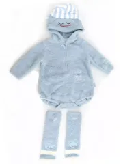 【中古】衣料雑貨 パウダースライム ロンパース＆レッグウォーマーセット ブルー ベビー80サイズ 「ドラゴンクエスト GELATO PIQUE encounters DRAGON QUEST」