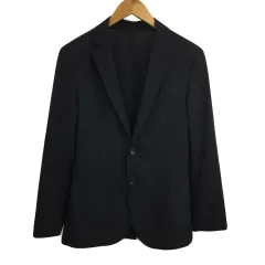 コムサイズム COMME CA ISM ジャケット テーラード シングル センターベント 無地 長袖 S 黒 ブラック