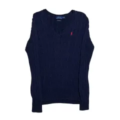 M POLO RALPH LAUREN(ポロラルフローレン) Vネック ケーブル ネイビー ニット