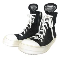 ダークシャドウ DRKSHDW リックオウエンス Rick Owens 希少 レア 14SS Ramones mesh ラモーンズ メッシュ スニーカーズ ハイカット 41 黒 ブラック