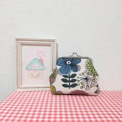 がま口（北欧風＊花柄＊カラフル＊生成り ナチュラル）
