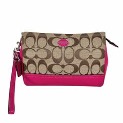 COACH アクセサリーポーチ ハンドポーチ☆シグネチャーパープル40846 