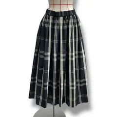 UNITED ARROWS ユナイテッドアローズ チェックタフタギャザースカート ロングスカート チェック柄 タフタ ギャザー ウエストゴム ふんわり ボリューム ブラック 黒 サイズ38 レディース 春 ゴーゴー古着マルイ北千住店 22 No.1576