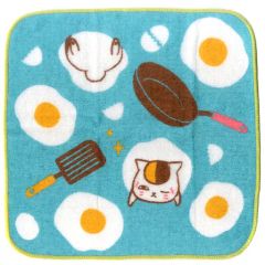 [중고]타월·수건(캐릭터) 냥코 선생님(눈덩이 구이/배경:파랑)/프린트 타월 핸드 타월 [이치반 쿠지 나츠메 친구장~냥코 선생님 키친~] D상