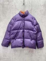 agn s b. ENFANT アニエスベーアンファント キッズ フード付き リバーシブル ダウン ジャケット size12ans/紫ｘオレンジ ◆■レディース