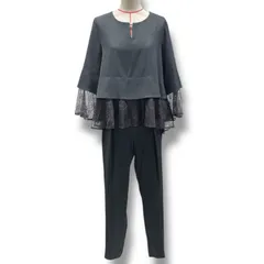 新品 未使用 タグ付き RUIRUEBOUTIQUE ルイルエブティック ペプラムレーストップス テーパードパンツ セットアップ フォーマル 卒業式 入学式 PA1081 灰色 グレー Mサイズ レディース 春 ゴーゴー古着マルイ北千住店 30 No.1578