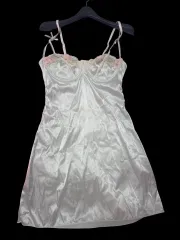 新品 ミント グレー スリップ ミニ ワンピース