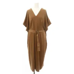 アメリヴィンテージ Ameri VINTAGE 前後Vネックジャージーロングワンピース 茶 ブラウン /SY ■OS