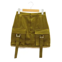 リリーブラウン Lily Brown 23AW サテンカーゴミニスカート 台形 0 XS カーキ /SY ■OS