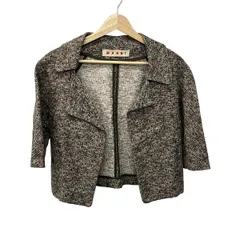 MARNI(マルニ) ジャケット サイズ38 S レディース - ダークブラウン×白 半袖/春/夏