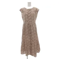 アナトリエ ANATELIER 美品 ワンピース 38 フレンチスリーブ ミモレ ロング 花柄 ピンク /AE ■GY61