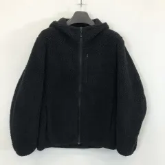 ユニクロ ブラック フリース フード アウター L