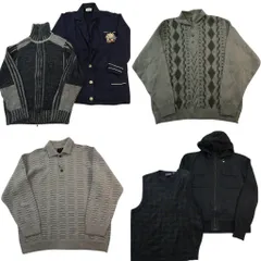 古着卸 まとめ売り セーター MIX 6枚セット (メンズ L ) チェック ベスト フーディー ポロニット ジャケット型 中古 古着 ND5131