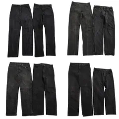 古着卸 まとめ売り RUSTLER ラスラー ブラックデニム パンツ 8枚セット (メンズ 33 /34 ) アメカジ フェード 中古 古着 ND5166