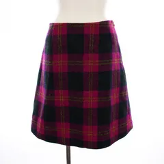 マッキントッシュフィロソフィー MACKINTOSH PHILOSOPHY ハリスツイード Harris Tweed 台形スカート ひざ丈 ウール チェック 36 ピンク 紺 緑 H5S16-211-14 /YM