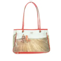 アニヤハインドマーチ ANYA HINDMARCH トートバッグ ミニ 転写プリント レザー エナメル 赤 レッド /AH15 ■GY18のサムネイル