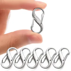 [KRM] カラビナ S字 小型 フック バックル 全5色ⅹ5個セット おしゃれ チェーンストラップ 留め具 バッグ 交換 DIY 修理 (シルバー) [シルバー]