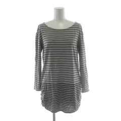 23区 オンワード樫山 カットソー 38 グレー ストライプ柄 ボートネック 長袖 トップス /PP ■GY61