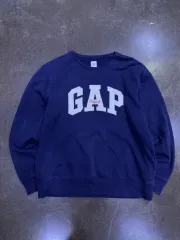 GAP ギャップ ロゴ オリジナル パッチ スウェットシャツ ネイビー L