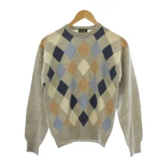 イーストボーイ EAST BOY ニット セーター ウール M グレー ネイビー 水色 ライトブルー 白 ホワイト 茶 ブラウン アーガイル柄 クルーネック 長袖 /LP ■GY61