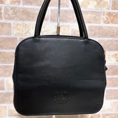 (美品) LOEWE(ロエベ)ハンドバッグ  レザー ブラック アナグラム