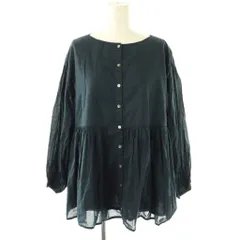 アーバンリサーチ ドアーズ URBAN RESEARCH DOORS 23SS コットンボイル2WAYギャザーブラウス 長袖 M 紺 ネイビー /AT