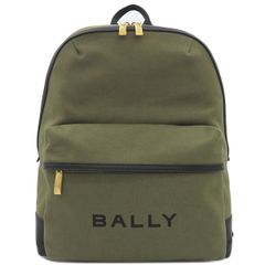 バリー BALLY リュック・デイパック トレック TRECK キャンバス カーフ カーキXブラック ゴールド金具 新品 未使用 緑 黒  6306641 【保存袋】【中古】