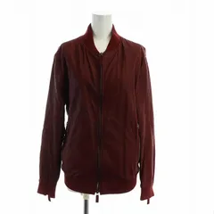 エンポリオアルマーニ EMPORIO ARMANI レザージャケット ブルゾン ジップアップ 長袖 ロゴ パンチングレザー 羊革 46 XXL 赤 レッド ■GY19 /MQのサムネイル