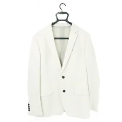 カルバンクライン CALVIN KLEIN テーラードジャケット ウール シングル 総裏地 ハンガー付き 38 M ライトグレー /CK1 ■GY18