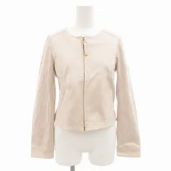 プロポーション ボディドレッシング PROPORTION BODY DRESSING タグ付き ノーカラー ジャケット ショート フェイクスエード 裏地花柄 2 ピンク /GV ■GY39