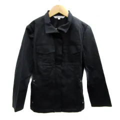 エムケー ミッシェルクラン MK MICHEL KLEIN MK KLEIN+ ステンカラージャケット ミドル丈 ジップアップ 38 黒 ブラック /YS28 ■MOのサムネイル