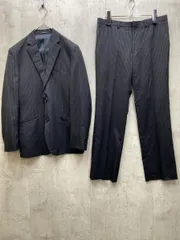 COMME CA ISM コムサイズム ストライプ セットアップ ジャケット パンツ スーツ sizeM/黒 ■■メンズ