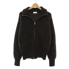 サルヴァトーレフェラガモ Salvatore Ferragamo ジャケット ニットブルゾン ジップアップ XL ブラウン ブラック 122214 /YM のサムネイル