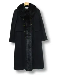 ☆【未使用】定価15万8000円 トリーバーチ TORY BURCH CELESTE COAT ロングコート フェイクファーファー付き黒 MサイズUSA4 ■管理番号L29766AWS26-260123-2.5K(1550)