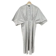 TOMORROWLAND(トゥモローランド) ワンピース サイズ36 S レディース - ライトブルー×ブラウン×白 半袖/マキシ丈/collection/ストライプ