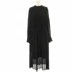 ロッソ ROSSO アーバンリサーチ 21AW ワンピース プリーツ マキシ ロング シアー 切替 長袖 F 黒 ブラック /HN