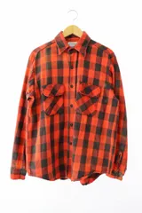 ヴィンテージ VINTAGE 70s～80s USA製 FIVE BROTHER ファイブブラザー ブロックチェック ヘビー ネルシャツ M 赤 レッド ブランド古着ベクトル 中古 250514