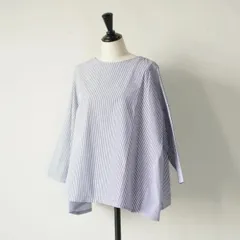 STAMP AND DIARY | 2wayボートネックブラウス (ブルーストライプ中) | スタンプアンドダイアリー 前後着用