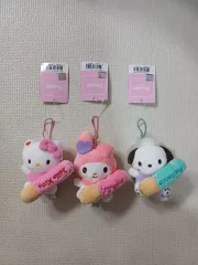 (新品) サンリオ ぺペロ ぬいぐるみ キーホルダー/ハローキティ マイメロディ ポチャッコ