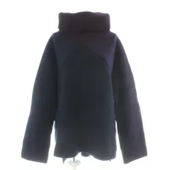 ピーエスポールスミス PS Paul Smith ニット セーター ウール カシミヤ混 M 紺 ネイビー タートルネック 長袖 V字切り替え /AB ■OS