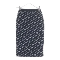 VERSACE (ヴェルサーチ) KNITSKIRT LETTER PRINT レタープリント 総柄 ニットスカート レディース ブラック A85540 A233564のサムネイル