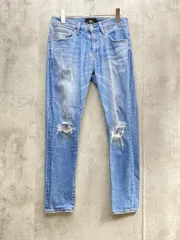 AZUL BY MOUSSY アズールバイマウジー ダメージ加工 デニムパンツ sizeM/青 ■■レディース