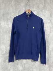 POLO GOLF RALPH LAUREN ポロゴルフラルフローレン ハーフジップ 刺繍 ロゴ ポロシャツ sizeXS/青 ◇■ メンズ