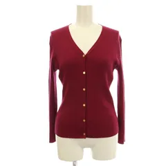 アナイ ANAYI ニット カーディガン 長袖 リブニット ウール 38 ボルドー /☆G