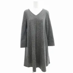 アンタイトル UNTITLED ワンピース 長袖 ひざ丈 Vネック シルク混 1 グレー /GV
