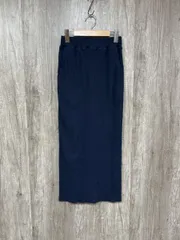 Alma Design アルマデザイン リブ タイト バックスリット ロング スカート sizeL/紺 ■■ レディース